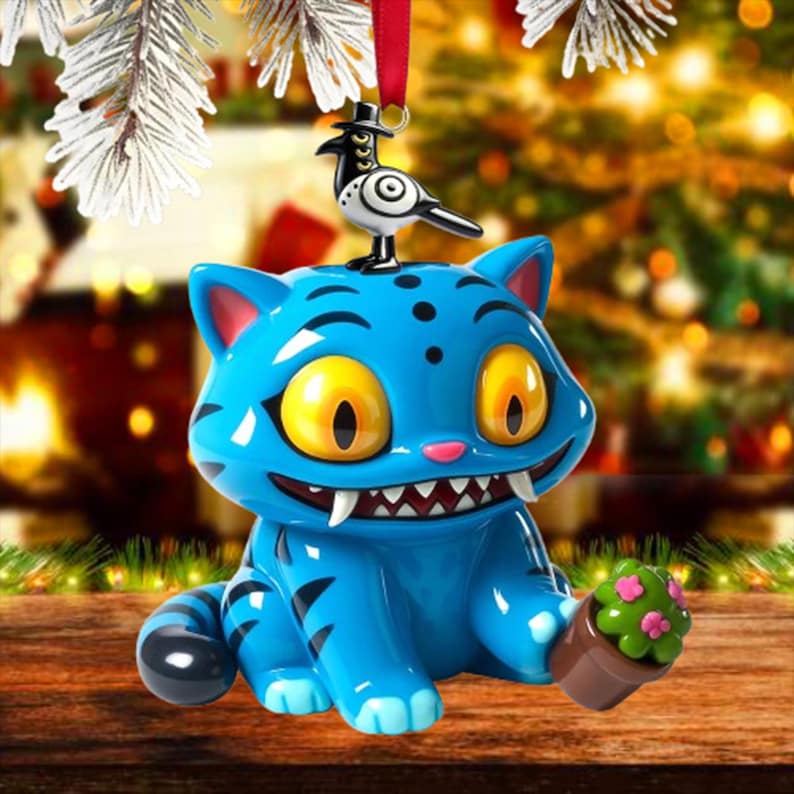 Festora™ Derpy Blue Tiger Ornament
